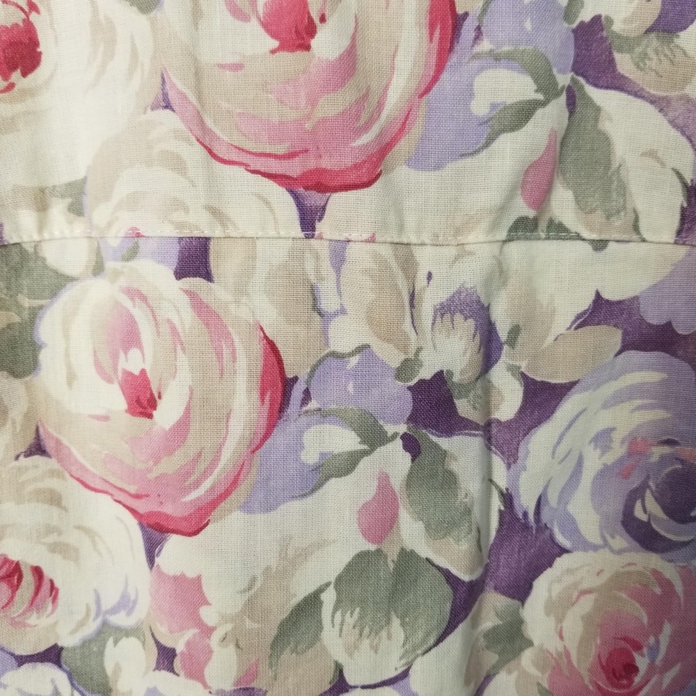 Liz Claiborne Lizgolf Vintage Floral Linen Blend Shift Skort Purple Pink Size 12 - Picture 11 of 12
